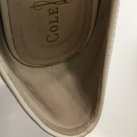 Cole Haan White Peep Toe Cork Wedges Size 6 - Picture 6 of 6